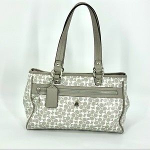 Coach Gray and White Shoulder Bag